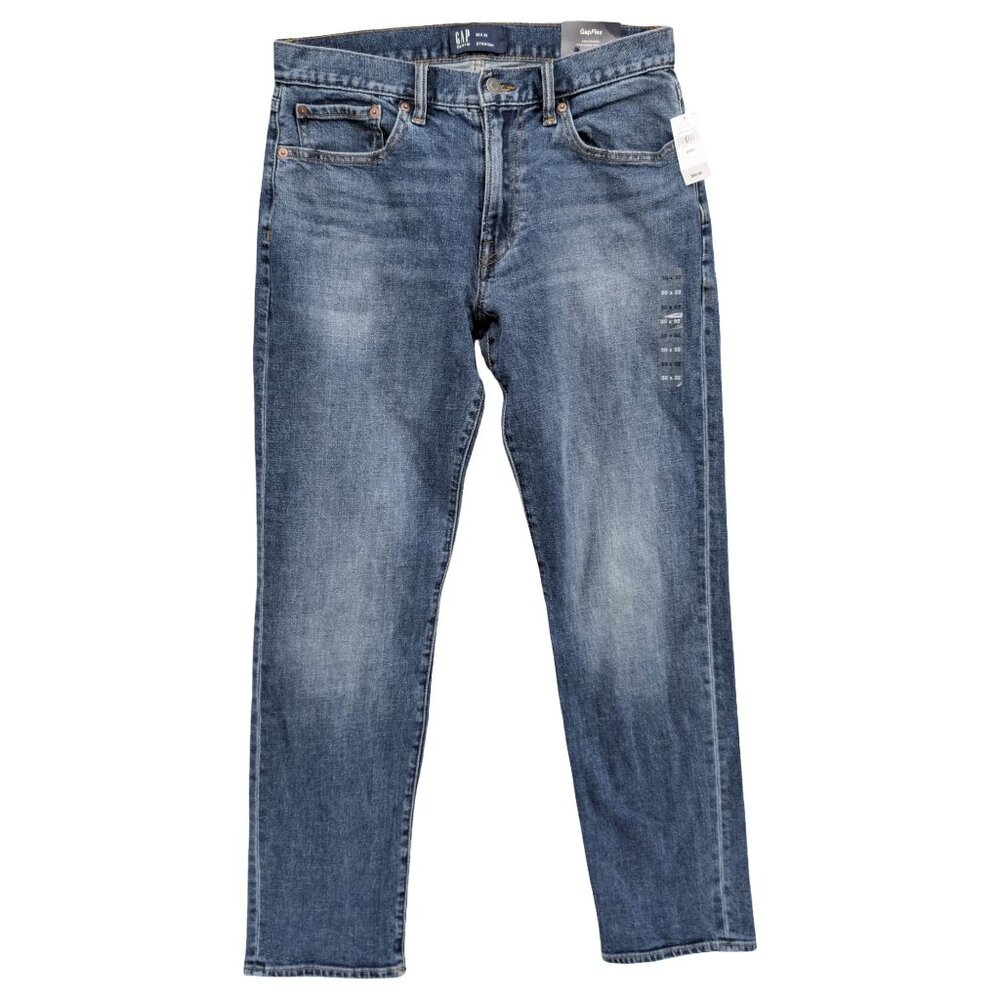 GAP GapFlex Straight Jeans Mens Blue Odom Medium Wash Denim Size 30x32